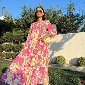 Brand new floral dress in pink & yellow